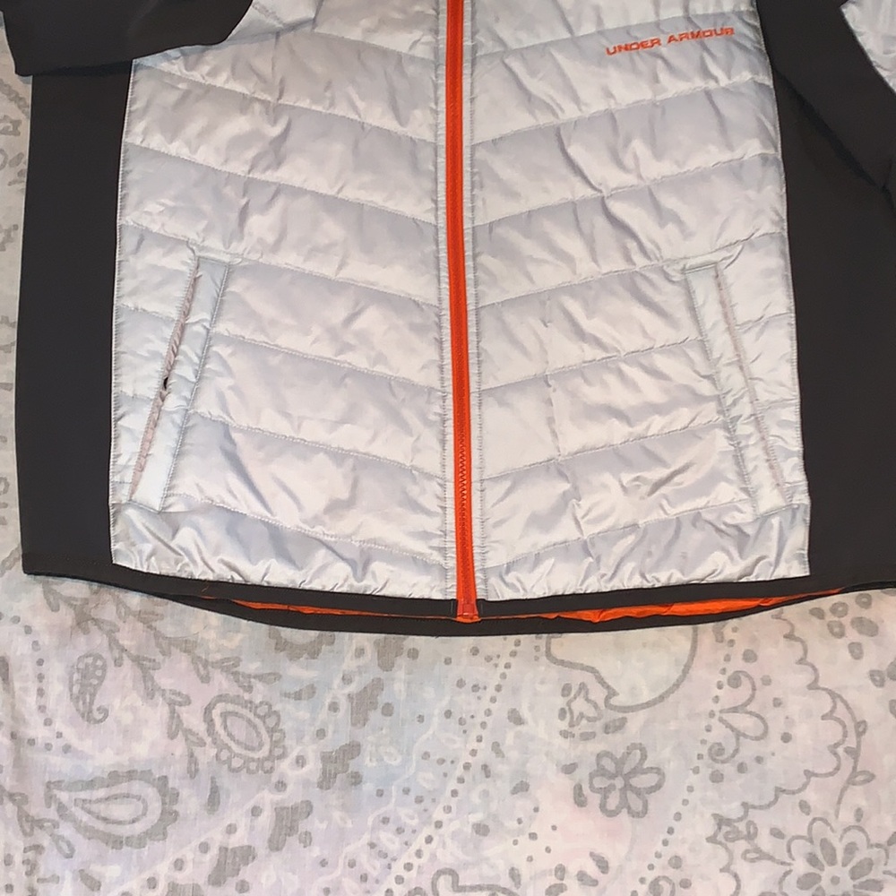 Under Armour Performance Puffer Jacket Gray Orang… - image 3